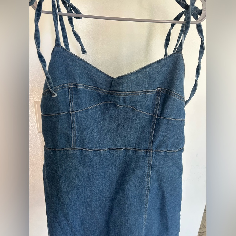 Blue Denim Sleeveless Dress
